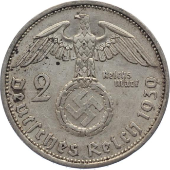3. Reich 2 Mark 1939 A - Adler über Hakenkreuz